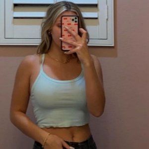 Light blue cropped top